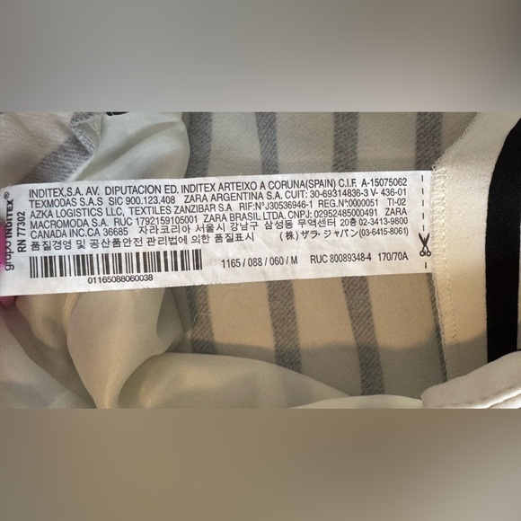 ZARA woman Black White Striped Sailor Look Skort Shorts Skirt Size M - Picture 5 of 7